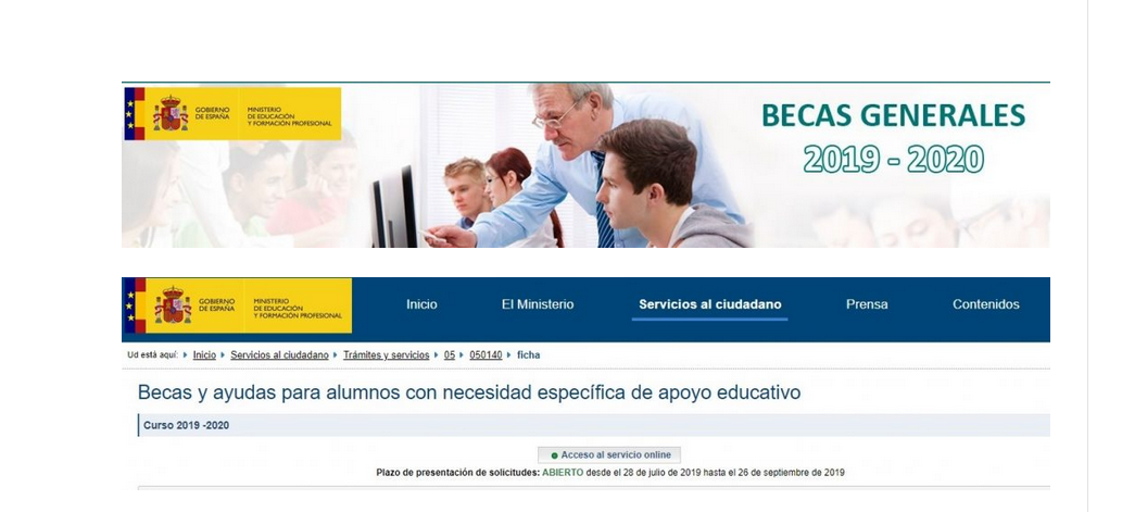 Convocatoria de becas del Ministerio 2019-2020