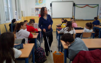Visita de Inmaculada Ortega (ONCE) para conmemorar el día de la discapacidad
