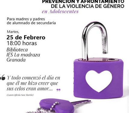 Taller sobre prevención de la violencia de género en la biblioteca del instituto el próximo martes, día 25 de febrero, a las 18:00 horas