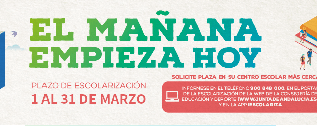 Abierto el plazo de escolarización en Andalucía del 1 al 31 de marzo.