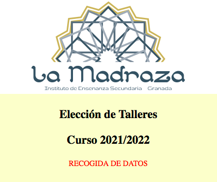 Formulario para la elección de los talleres de creatividad