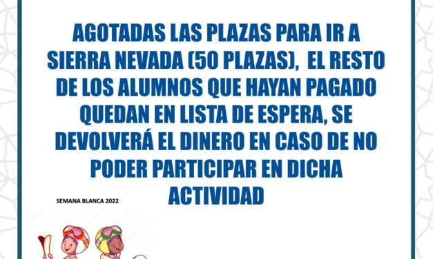 Aviso importante sobre la Semana Blanca