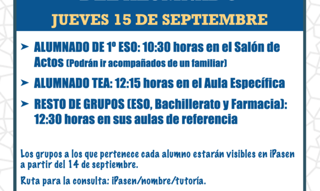 Horario de recepción del alumnado 22-23