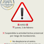 Mantenimiento suspensión actividad lectiva presencial 5 febrero 2026