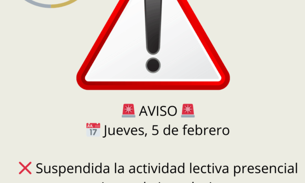 Mantenimiento suspensión actividad lectiva presencial 5 febrero 2026